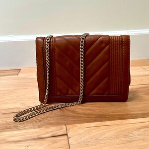 Express Brown Quilted Crossbody Bag